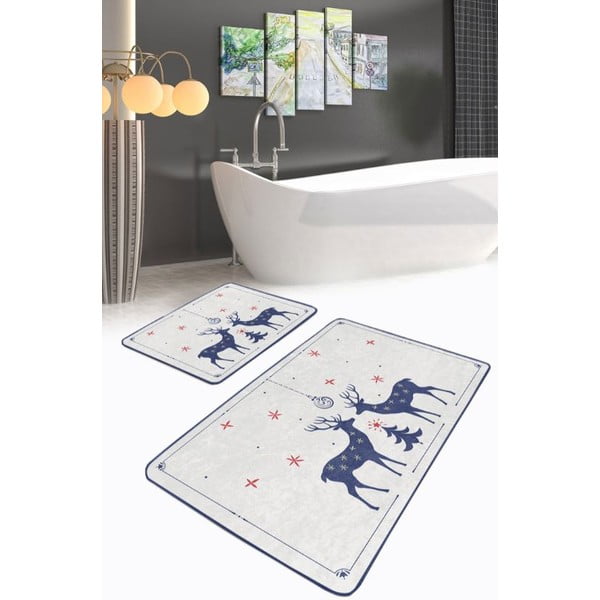 Kreemikas vannitoamattide komplekt 2 tk 60x100 cm - Mila Home-image-3