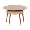 Ümmargused tammepuidust diivanilauad 2 tk ø 88 cm komplektis Adda - Unique Furniture