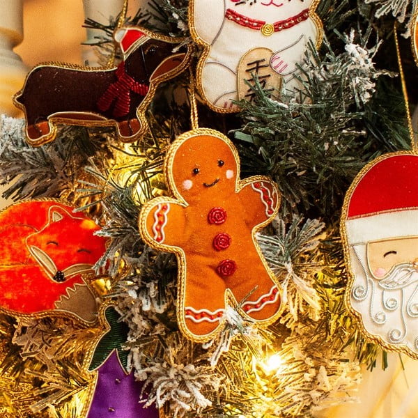 Tekstiilist käsitöö jõulukaunistus 10cm Gingerbread - Sass & Belle-image-1