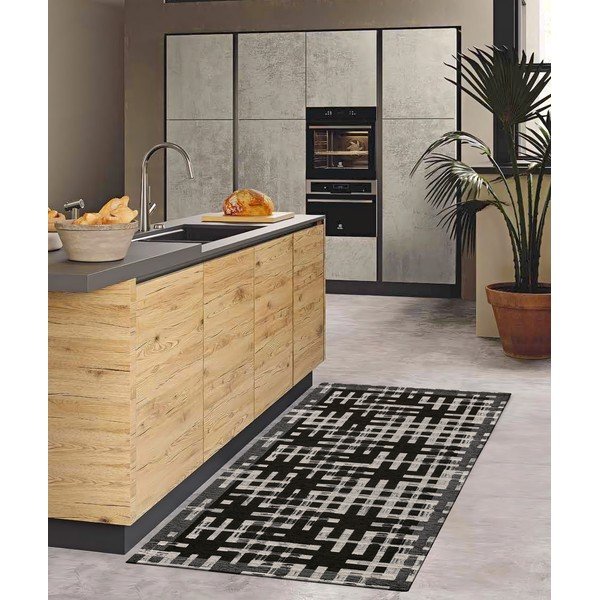 Must pestav koridorivaip 55x115 cm Dama Nero - Floorita-image-1