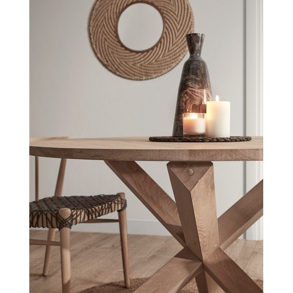 Tammepuust laud, ø 120 cm Nori - Kave Home-image-3