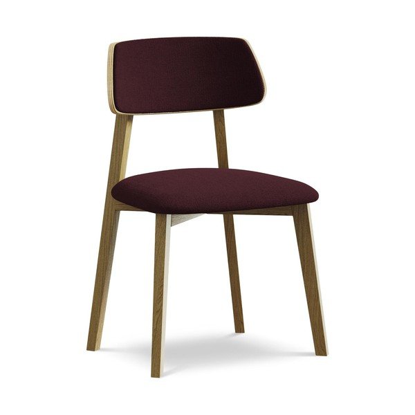 Burgundia värvi täispuidust söögitool Niu - Makamii