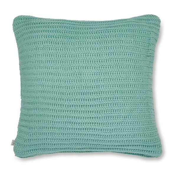 Tyrkysový pletený povlak na polštář Catherine Lansfield Knit, 45 x 45 cm