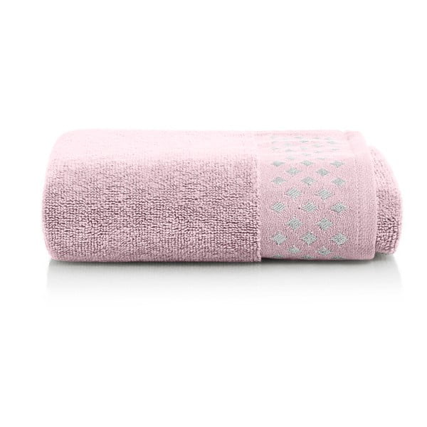 Světle růžový bavlněný ručník Maison Carezza Lazio, 50 x 90 cm