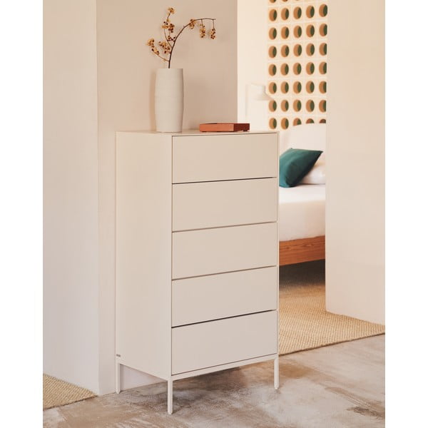 Valge kõrge kummut 60x114 cm Vedrana - Kave Home-image-1