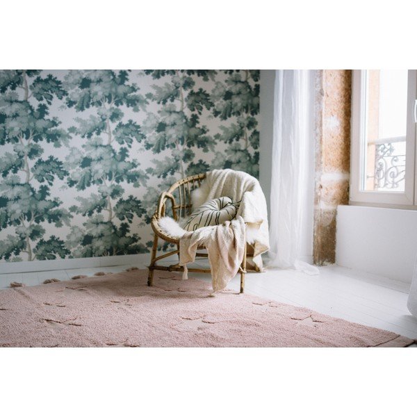 Roosa pestav käsitsi kootud puuvillane laste vaip 120x175 cm Hippy Stars Vinatge Nude - Lorena Canals-image-4