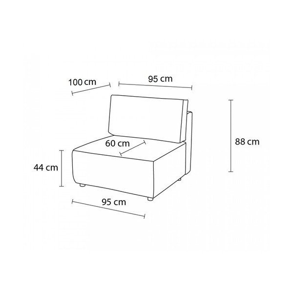 Helepruun velvetist diivanimoodul, keskosa  Nihad modular - Bobochic Paris-image-4