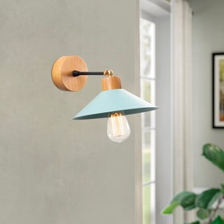 Türkiis-puiduvärvi seinavalgusti ø 24 cm Manavgat - Opviq lights