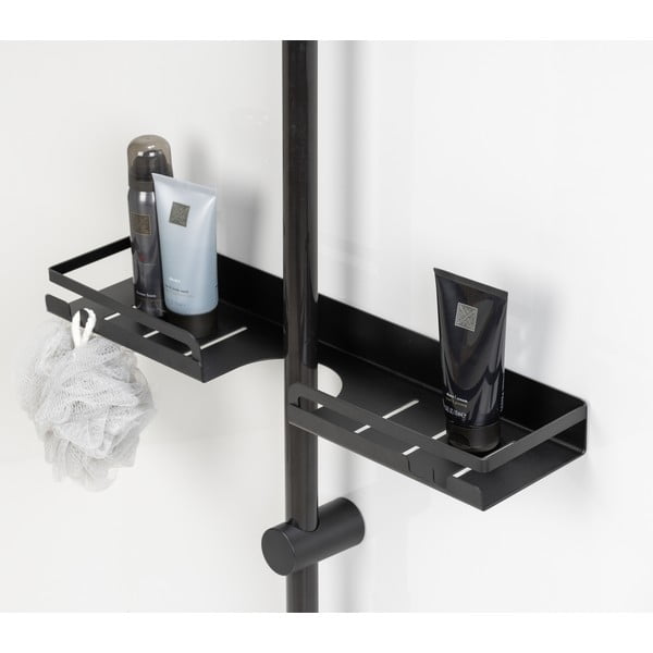 Mustast roostevabast terasest isekandev vannitoa riiul Altarella - Wenko-image-1