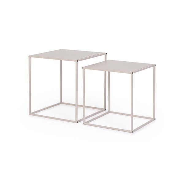 Beežid metallist diivanilauad komplektis 2 tk 38x38 cm Alrik - Yes Everyday