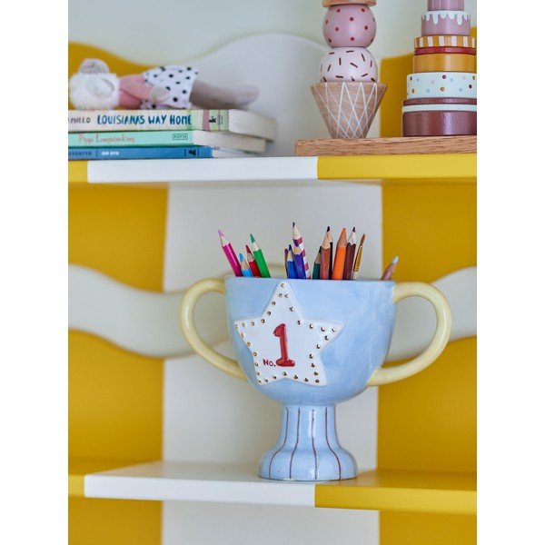 Keraamiline käsitsi maalitud lillepoti kate Trophy - Bloomingville Mini-image-1