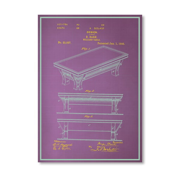 Plakát Billiard Table, 30x42 cm