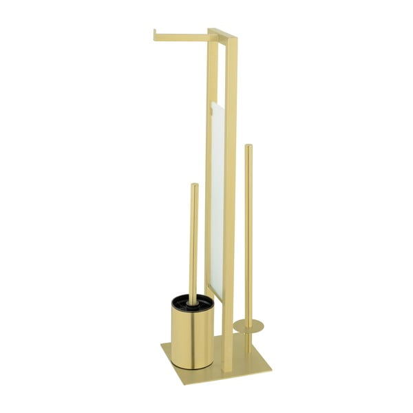 Kuldne WC-paberi hoidja roostevabast terasest harjaga Rivalta - Wenko-image-4