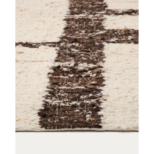 Kreem kahepoolne villane vaip 160x230 cm Hadin - Kave Home-image-3