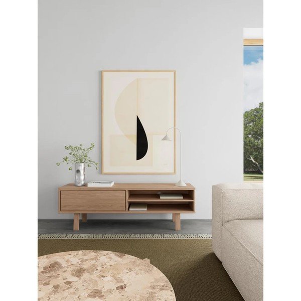 Spoonitud televiisorilaud heledas naturaalses värvitoonis 160x50x40 cm Lamberth - Actona-image-1