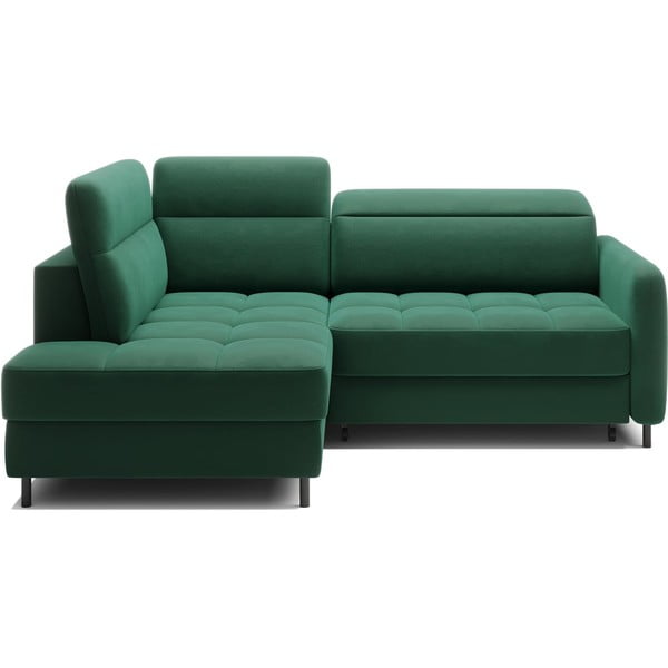 Roheline sametist lahtikäiv/sahtliga nurgadiivan (vasak nurk/L-kujuline) Barea – ELTAP