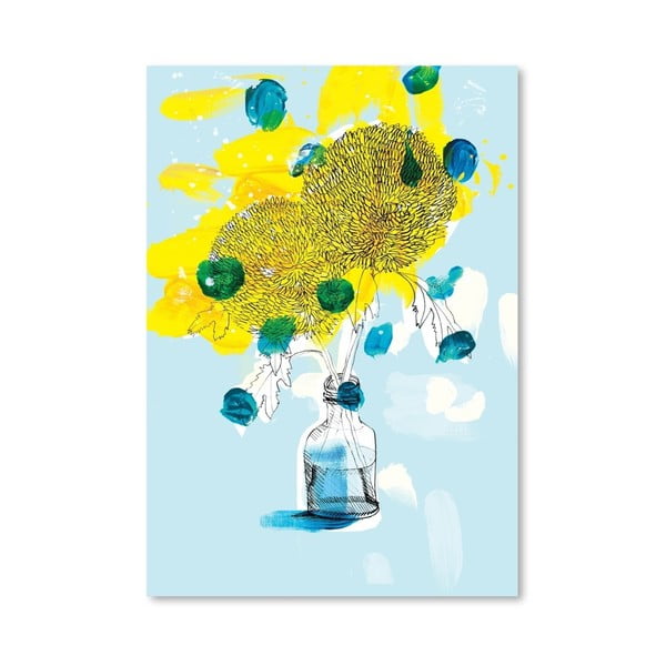 Plakát Yellow Flowers, 30x42 cm