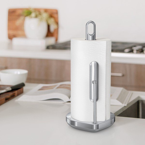 Terasest köögirätikuhoidja hõbedases värvitoonis - simplehuman-image-1