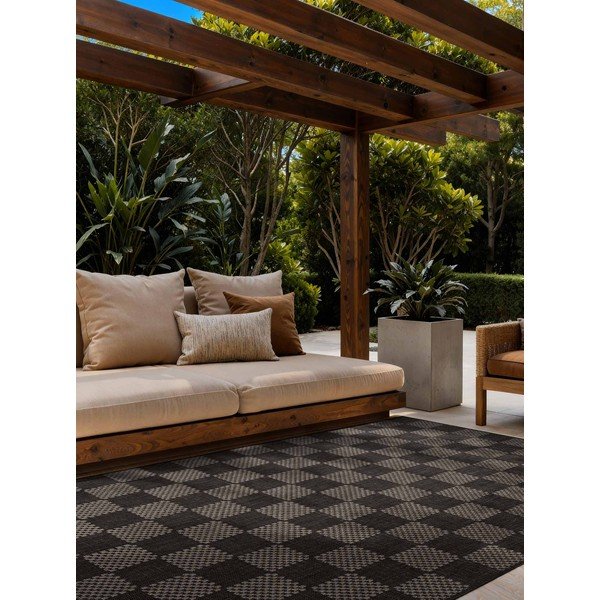 Must/kreemikas sise- ja õuevaip 120x170 cm Haringey Dorothy - Ted Baker-image-1