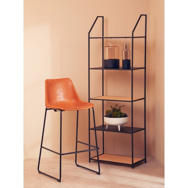 Must/naturaalne metallriiul 61x179x34 cm Depok - Premier Housewares-image-1