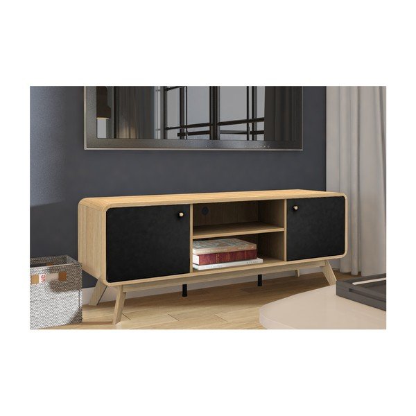 Tammedekooriga telerilaud must-puiduvärvi 140x53 cm Cassie - Støraa-image-3