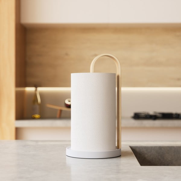 Valge puit majapidamispaberi stend ø 17 cm Bellwood – Umbra-image-1