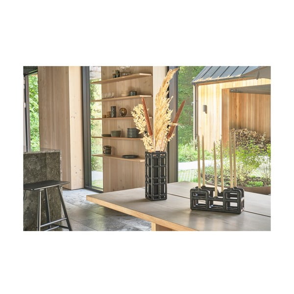 Must käsitsi valmistatud polüresiinist vaas (kõrgus 30 cm) Lyst - Villa Collection-image-1