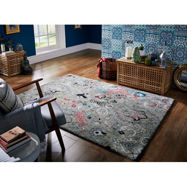 Šedý ručně tkaný koberec Flair Rugs Persian Fusion, 120 x 170 cm-image-3
