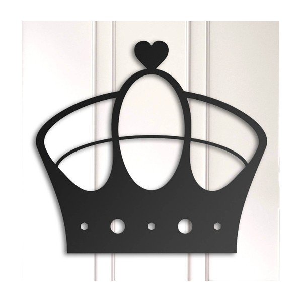 Černá nástěnná dekorace Crown