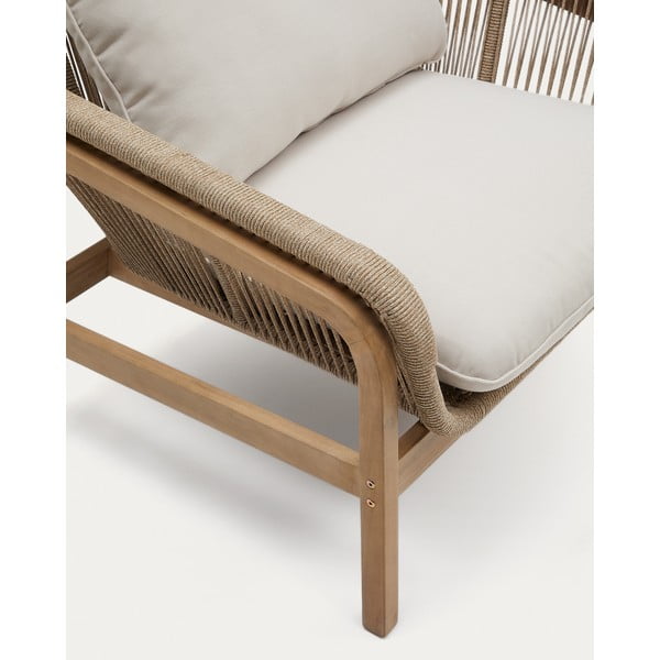 Akaatsia täispuidust aiamööbli komplekt 5-le, beež-puiduvärvi Vellana - Kave Home-image-4