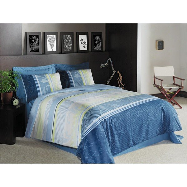 Povlečení Doretea Blue, 160x220 cm s prostěradlem