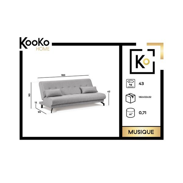 Tyrkysově zelená rozkládací pohovka Kooko Home Musique-image-1
