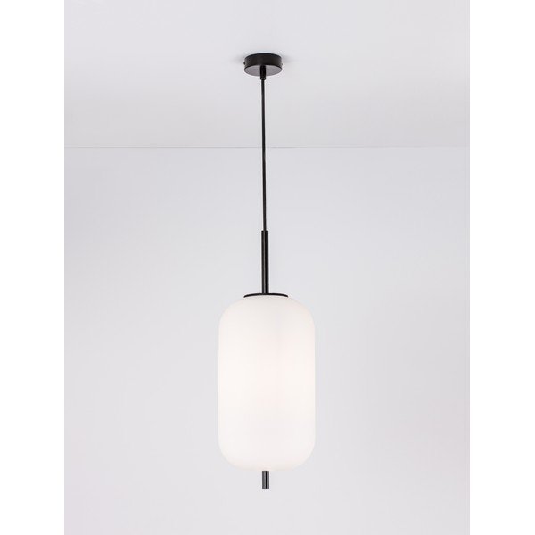Valge/must klaasist ripplamp ø 22 cm Lato - Nova Luce-image-2