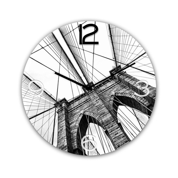 Nástěnné hodiny Styler Glassclock Brooklyn, ⌀ 30 cm