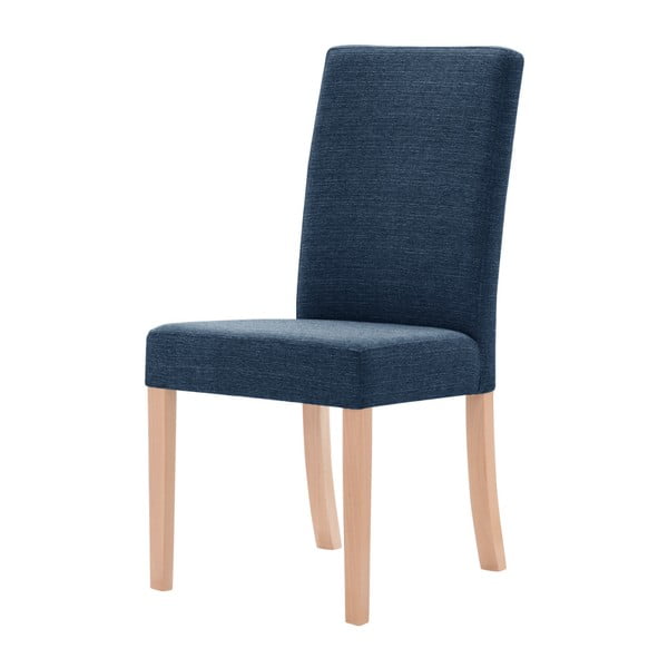 Denimově modrá židle s hnědými nohami Ted Lapidus Maison Tonka