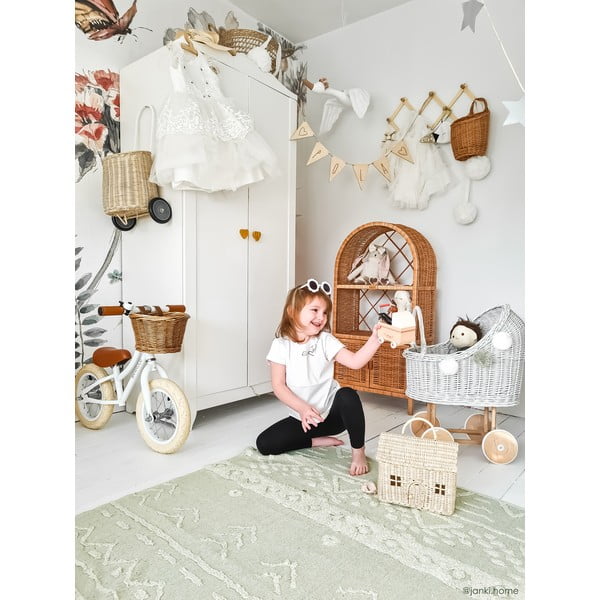 Heleroheline pestav käsitsi kootud puuvillane vaip 140x200 cm Tribu Olive - Lorena Canals-image-3