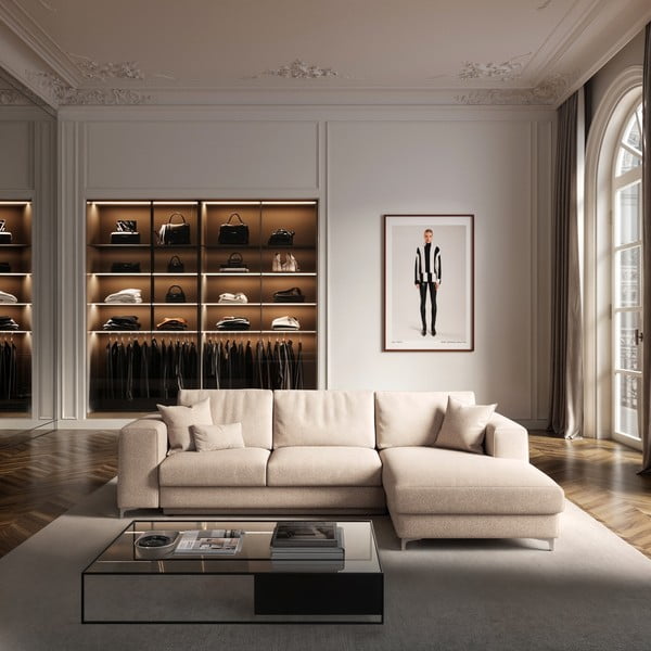 Beež bukleekangast panipaigaga nurgadiivanvoodi (parem nurk) Rene - Rodier-image-1