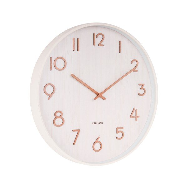 Valge lubjapuust seinakell Medium, ø 40 cm Pure - Karlsson-image-1