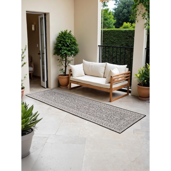 Must-valge sise- ja välivaip 80x250 cm Duet Kona - NORTHRUGS-image-2