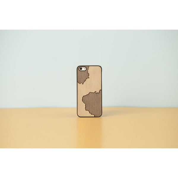 Dřevěný obal na iPhone 5/5S Inlays, stain grey