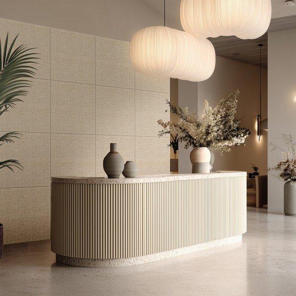 Kangast akustilised paneelid komplektis 2 tükki 60x60 cm Light Linen - Styler-image-1