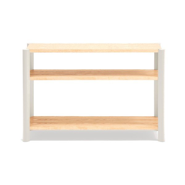 Kreemikas/hele naturaalne riiul tammepuust dekooriga 126x84x43 cm Bona - Teulat