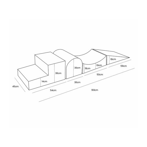 Beež vahtplastist mänguväljak 4 tk kõrgus 30 cm 45x193 cm - Meowbaby-image-2
