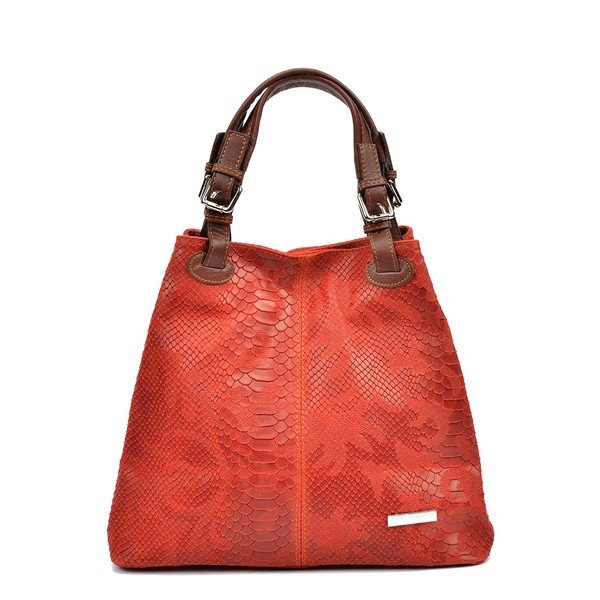 Červená kožená kabelka Luisa Vannini Marcelle