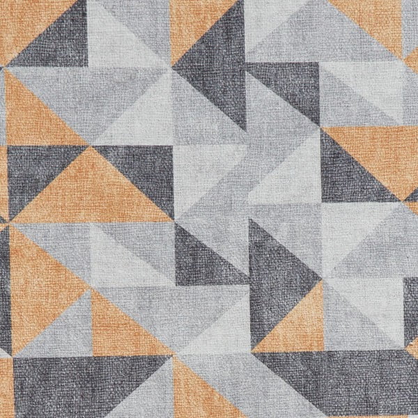 Ookerkollane-hall pestav vaip 61x120 cm Coral Yellow&Grey - Think Rugs-image-3