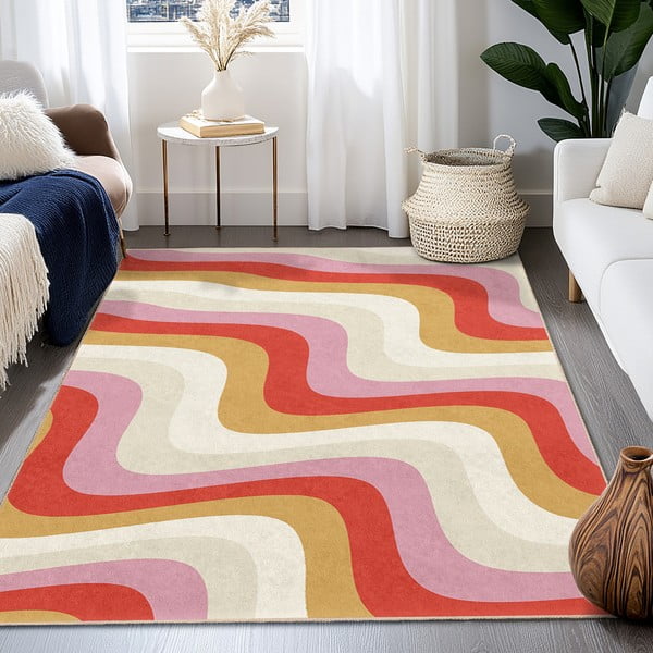 Kollane-roosa pestav vaip 60x100 cm Creamy Raspberry Swirl - Mila Home-image-4