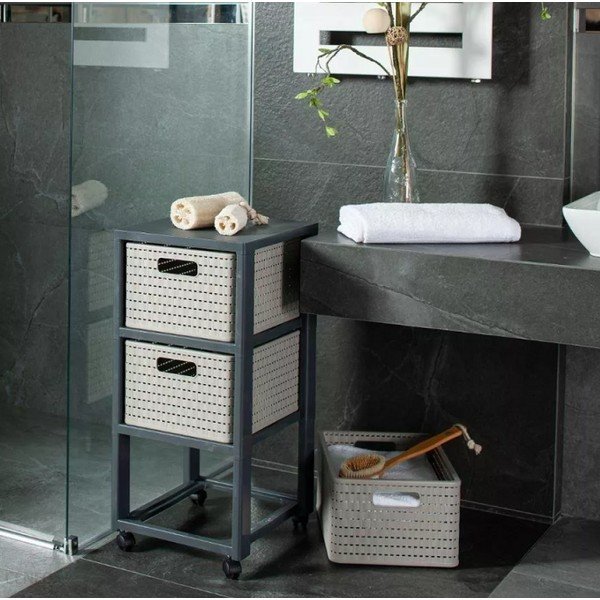 Hall plastikust vannitoa riiul 32,5x71 cm Country - Rotho-image-1