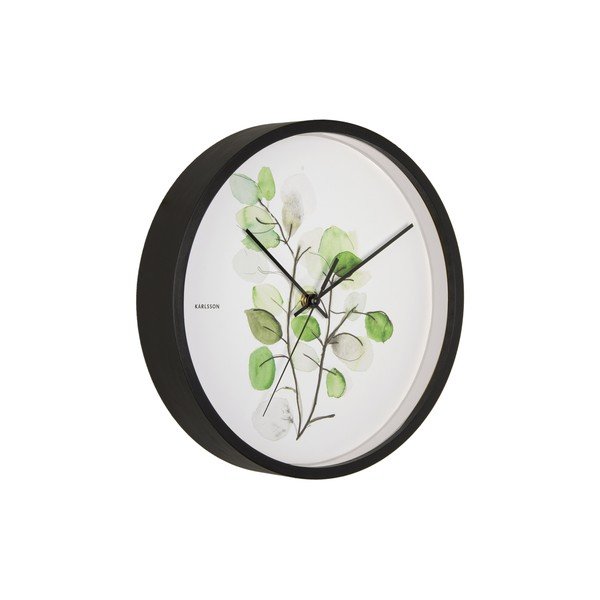 Roheline ja valge seinakell mustas raamis Eukalüpt, ø 26 cm - Karlsson-image-2