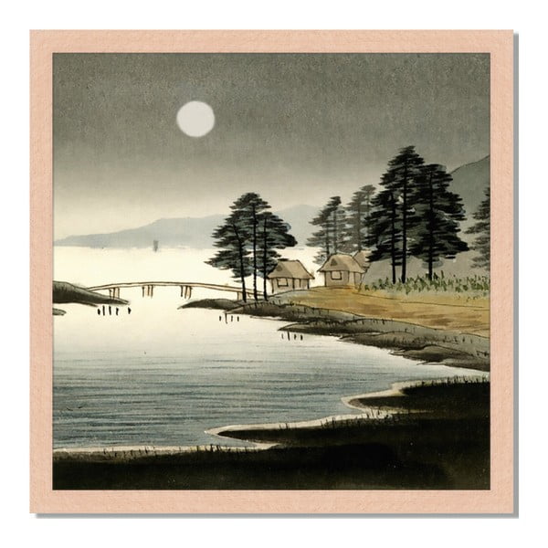 Obraz v rámu Liv Corday Asian Lakeside, 40 x 40 cm