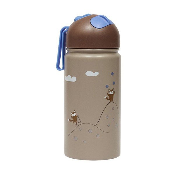 Pruun alumiiniumist lutipudel 360 ml Friends in the Forest - OYOY Mini